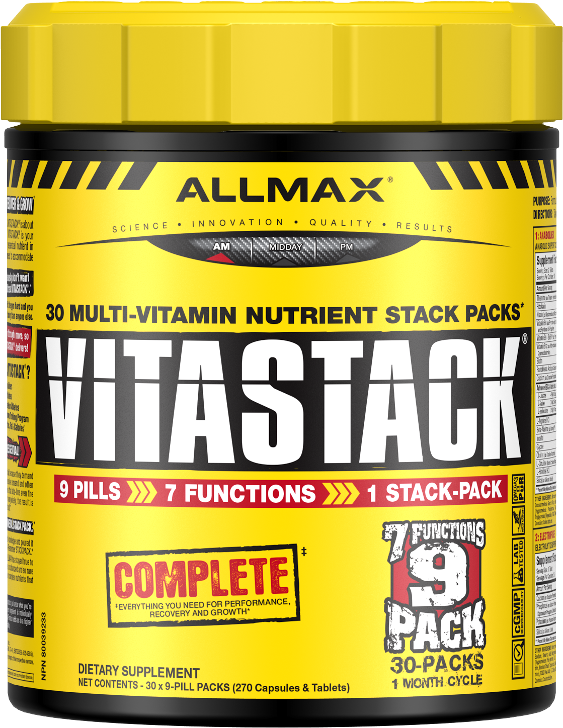 Vitastack-ergo 20170718170042 - Allmax Vitastack 30 Packs (1440x1800), Png Download
