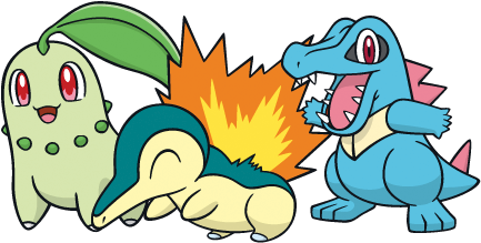 Generation Ii Starters - Pokemon Gen Two Starters (477x257), Png Download