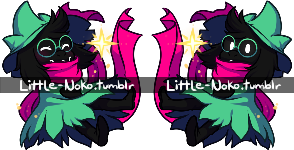 Charm Ralsei By Little Noko Black Mage, Gaming, Runes, - Cartoon (1000x518), Png Download