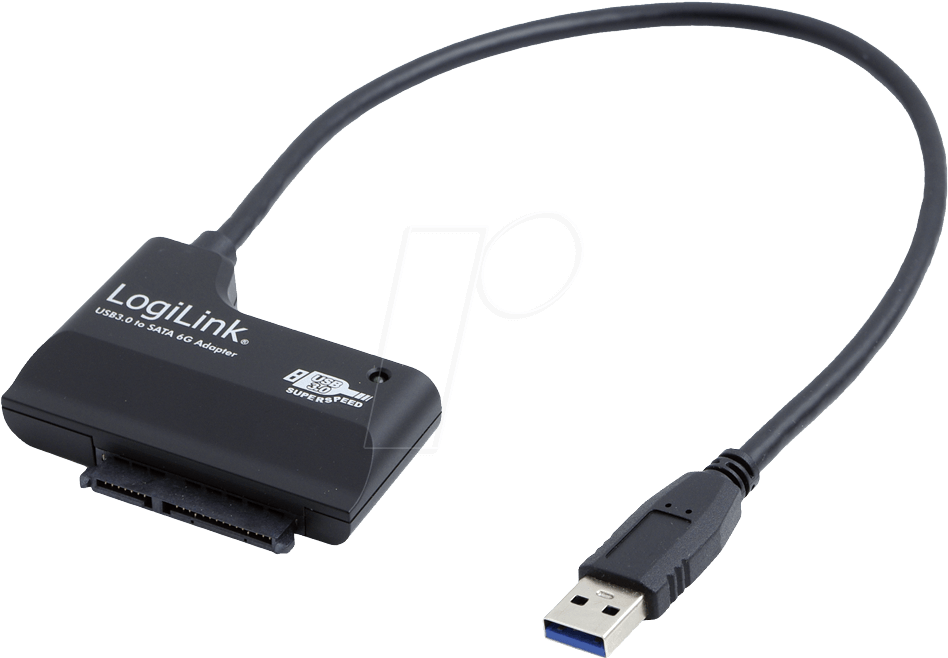 0 To Sata Iii Adapter Including Power Supply Unit Logilink - Usb (1000x658), Png Download
