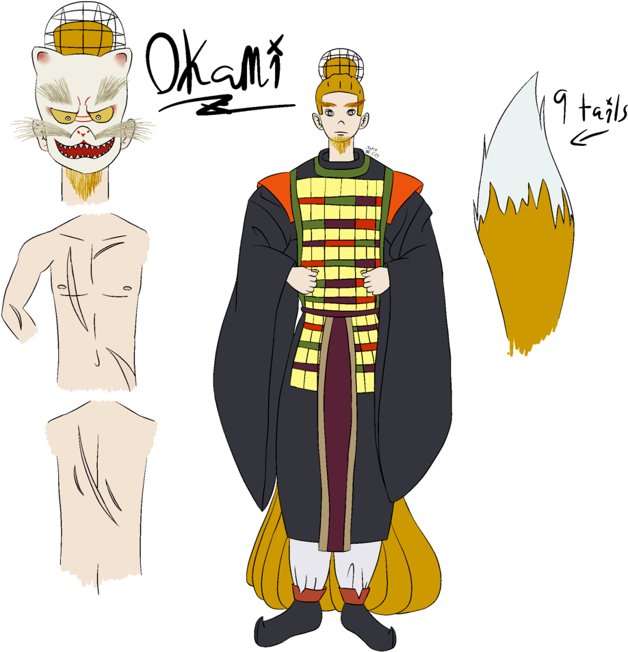 Okami Character Ref - Illustration (959x1005), Png Download