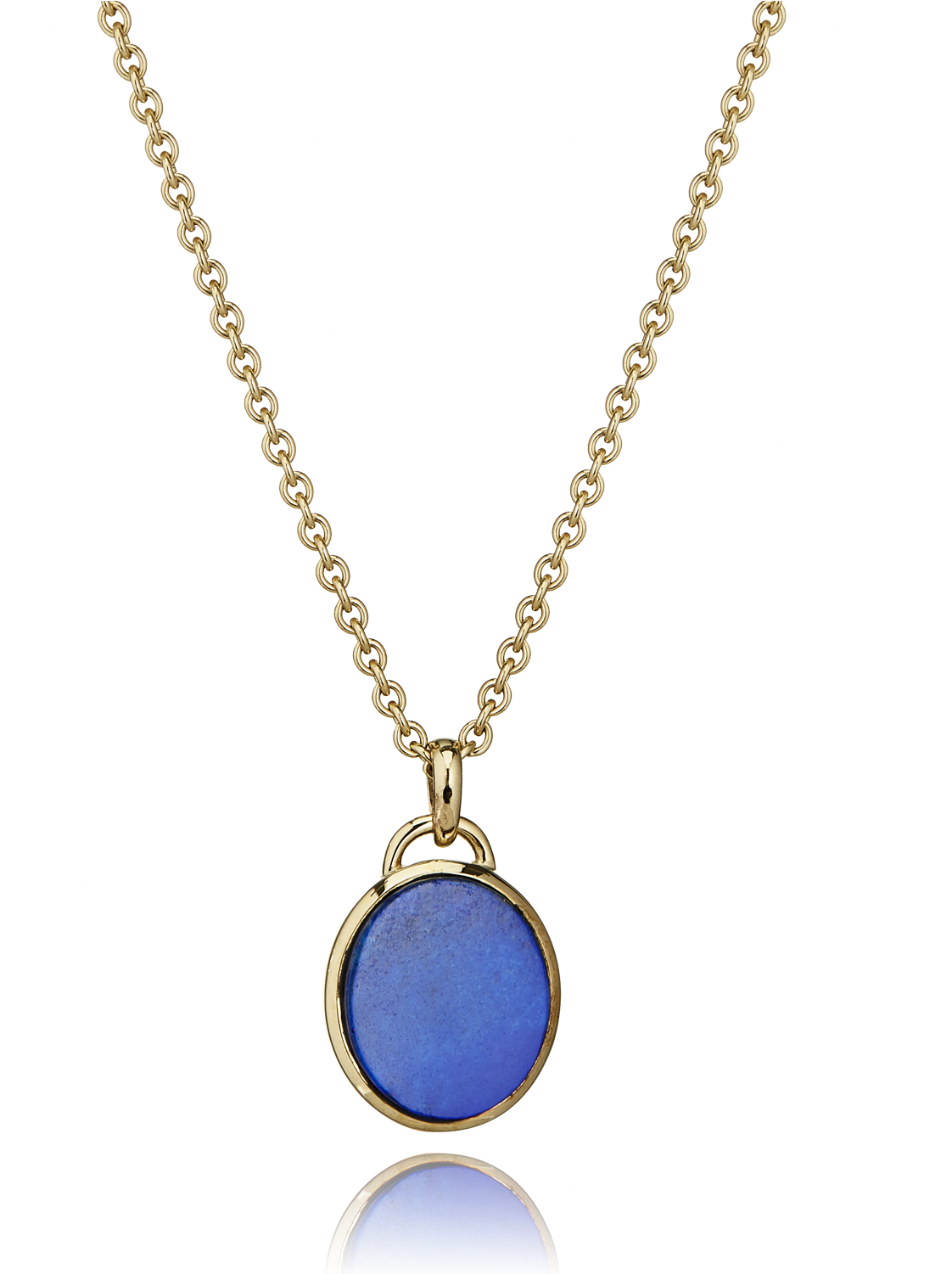 9ct Yellow Gold Lapis Lazuli Oval Pendant - Lab Grown Diamond Pendant (1500x1500), Png Download