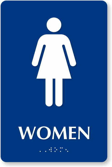 Women Pictogram Braille Restroom Sign - Female Restroom Sign (538x800), Png Download