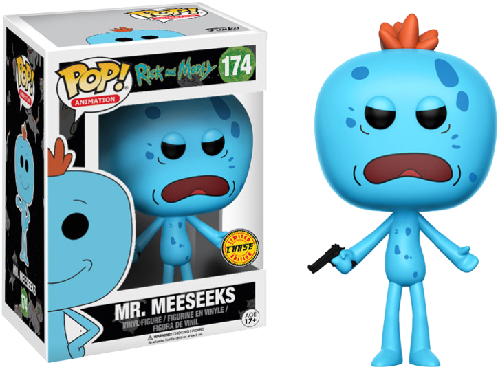 Pop Figure Rick And Morty Mr Meeseeks Chase - Mr Meeseeks Pop Vinyl (767x572), Png Download