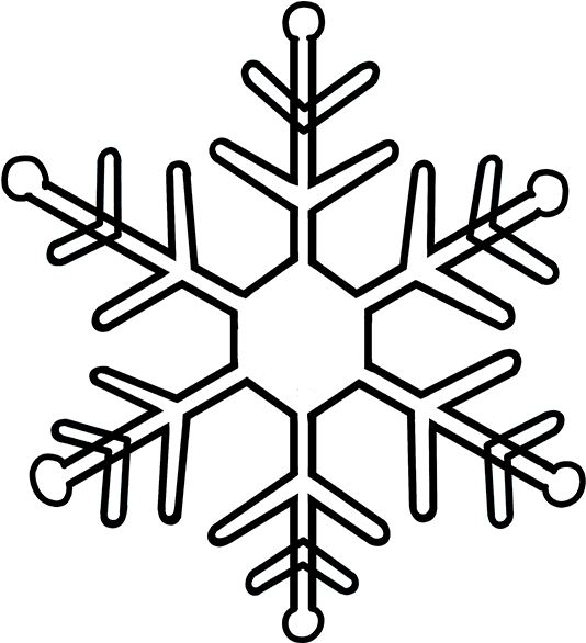 Copos De Nieve De Papel Paso A Paso - Line Drawing Of Snowflake (680x678), Png Download