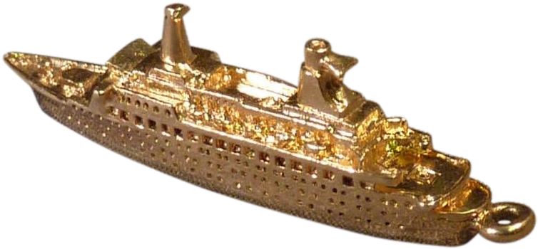 Island Princess Cruise Ship Gold Charm - Paddle Steamer (753x753), Png Download