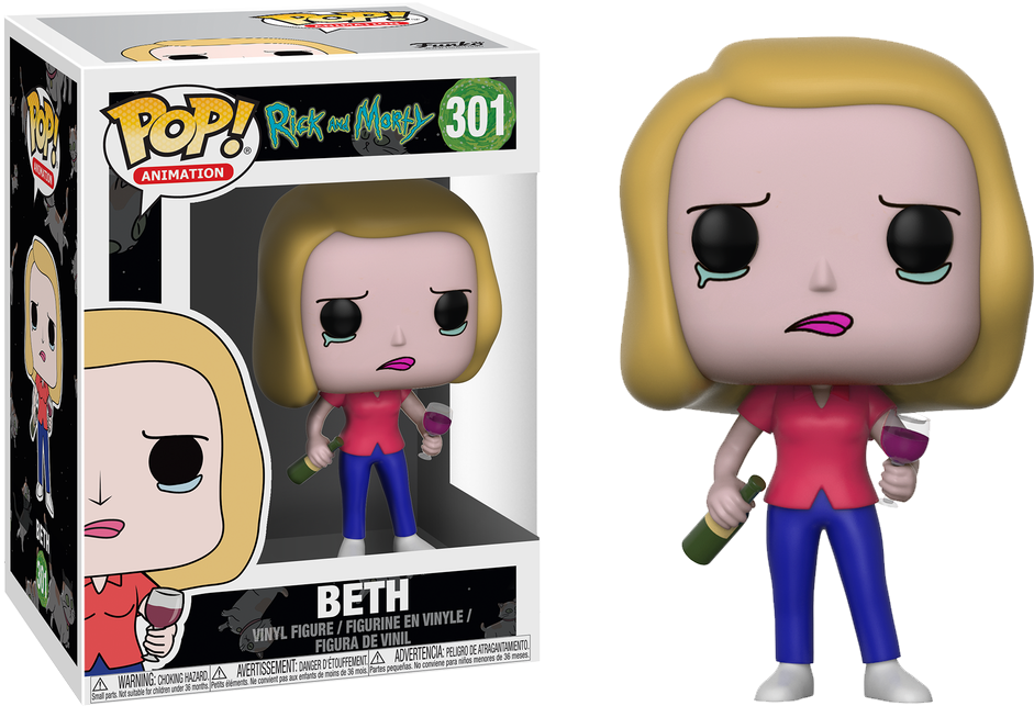 Pop Figure Rick And Morty Beth With Wine Glass - Funko Pop Rick And Morty Beth (982x713), Png Download