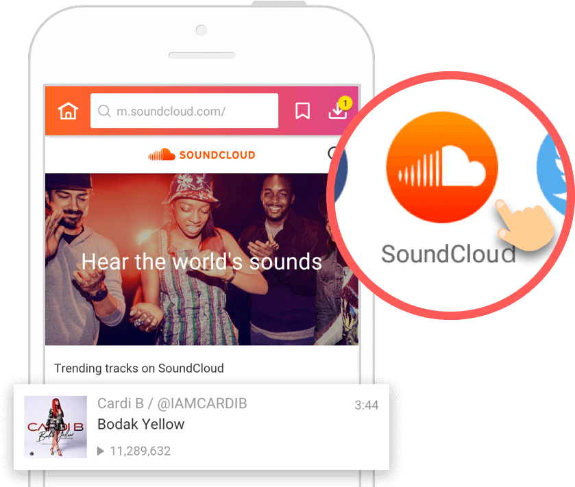 Start To Download - Soundcloud Artists (874x724), Png Download