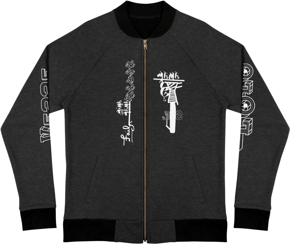 Elliott Earls "fragment" Bomber Jacket Front In Heather - Flight Jacket (1000x1000), Png Download