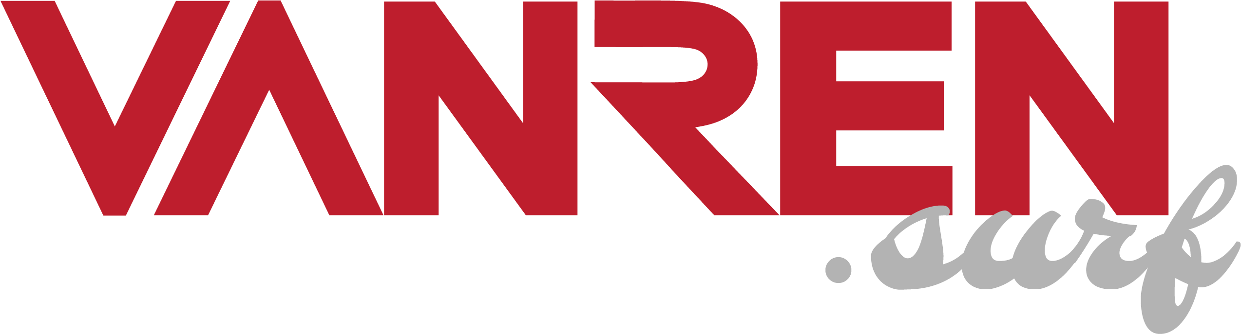 Surf /wp Vanrensurf Logo Red Script Tr Bg 01 - Graphic Design (2918x900), Png Download