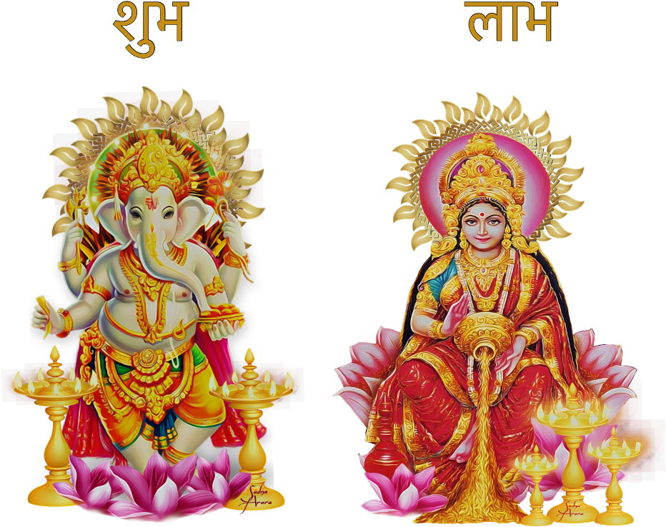 #diwali #sticker By @sadna2018 #laxmi #ganesh #dipawali - Laxmi Ganesh Png (1024x1024), Png Download