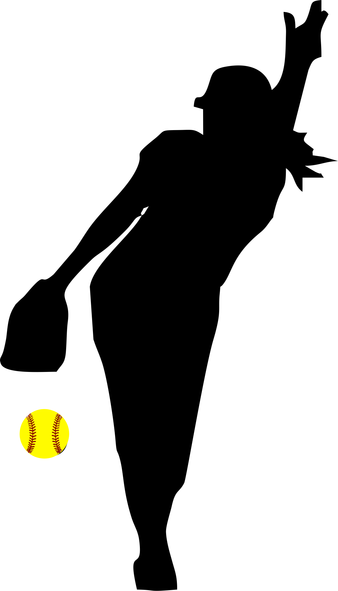 Softball Fastpitch Clip Art Transparent Background - Fastpitch Softball Pitcher Clipart (1160x2026), Png Download