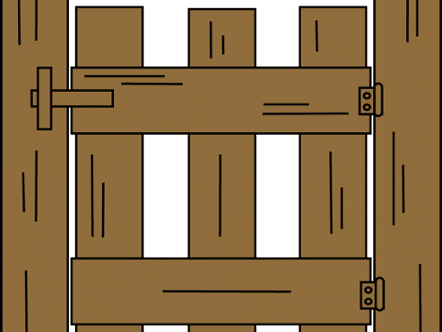Gate Clipart Cartoon - Wood (640x480), Png Download