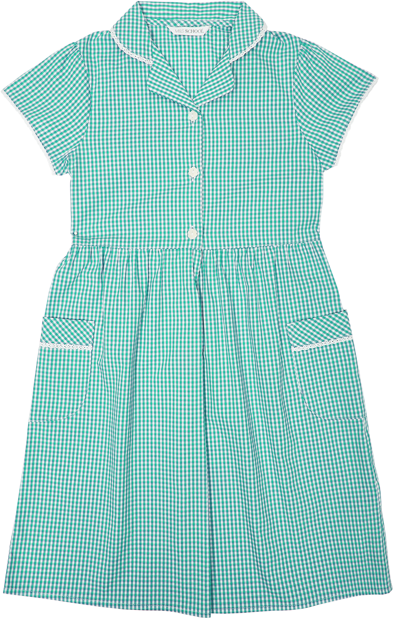 Green Girls Classic Gingham Dress - Blouse (1920x2496), Png Download
