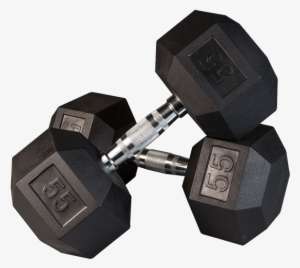Dumbbells Png - Body Solid 55lb Rubber Coated Hex Dumbbell