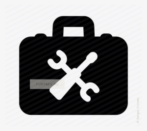 Vector Icon Of Screwdriver And Wrench Against Box - Tool Box Vector Png ...