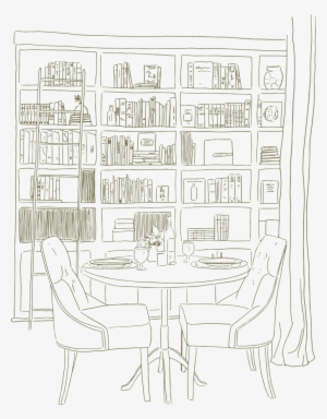 Green Library Drawing - Kitchen & Dining Room Table PNG Image ...
