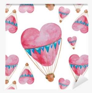 Seamless Pattern Of Balloons In The Shape Of Heart - Balloon PNG Image ...