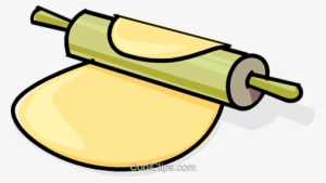 Rolling Pin And Dough Royalty Free Vector Clip Art - Flattend Dough
