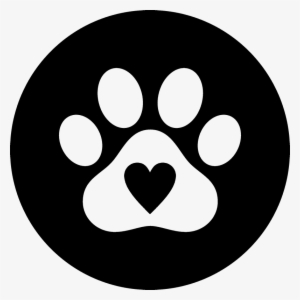 Clip Art Black And White Stock Paw Print Heart Clipart - Transparent ...