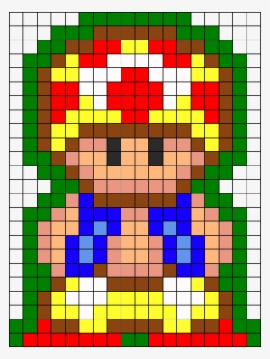 Mario Bros 2 8 Bit Toad Perler Bead Pattern Bead Mario Theme Perler Bead Patterns Png Image Transparent Png Free Download On Seekpng