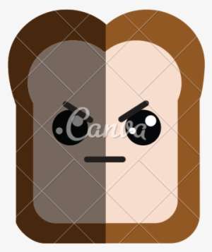 Kawaii Cute Angry Bread Icon Icons By Canva - Heart PNG Image ...