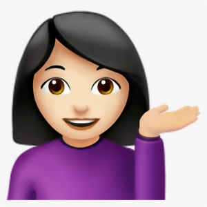Woman Raising Hand Emoji - Emojis De La Familia PNG Image 