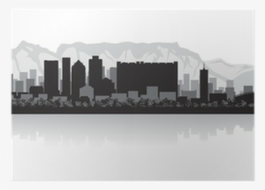 Cape Town City Skyline Vector Silhouette Poster • Pixers® - Cape Town ...