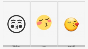 Kissing Face With Closed Eyes On Various Operating - Emoji One Peel ...