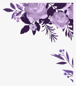 Ftestickers Watercolor Flowers Border Corner Purple Watercolor Flowers Border Png Png Image Transparent Png Free Download On Seekpng