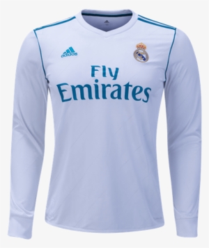 Real Madrid Long Sleeve Home Jersey 17 18 Real Madrid Jersey 2018 Png Image Transparent Png Free Download On Seekpng