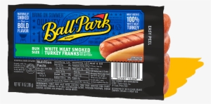 Ball Park Smoked White Turkey Franks - Ball Park Franks Bun Length PNG ...