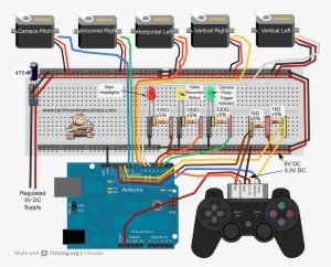 Ps2 Controller, Arduino, And Servo Circuit - Controle Ps2 Arduino PNG ...