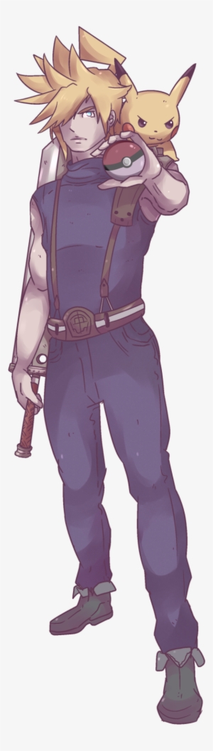 Final Fantasy X Pokémon Cloud Strife & Pikachu Commission - Final Fantasy X Pokemon