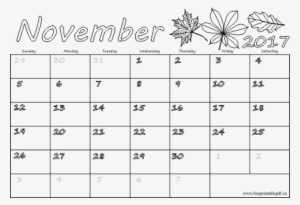 November 17 For Children Blank Pdf November Calendar For 17 Png Image Transparent Png Free Download On Seekpng