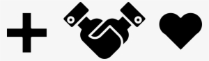 Plus Sign With Shaking Hands And Heart Shape Comments - Png Heart Plus ...
