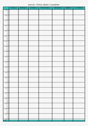 Blank Weekly Schedule Printable Week Planner Sheet - College Printable ...