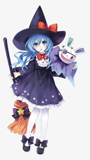 Anime Girl Blue Eyes Blue Hair Witch Halloween Date A Live Sticker Png Image Transparent Png Free Download On Seekpng