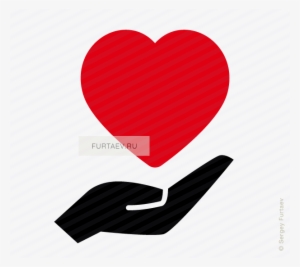 Vector Icon Of Hand Holding Heart - Holding Hand Vector Png PNG Image ...