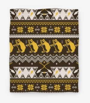 Hogwarts Ugly Christmas Sweater Pattern Hufflepuff Blanket Png Image Transparent Png Free Download On Seekpng