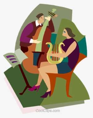 Two Person Instrument Two People Playing Musical Instruments Royalty Free - Illustration PNG ...