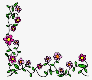 Flowers Doodle Whimsical Cartoon Border Fr Cartoon Flower Border Png Png Image Transparent Png Free Download On Seekpng
