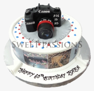 Cute Camera With Side Photos - Birthday Cake PNG Image | Transparent