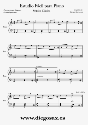 Principiante Partitura Para Piano Facil PNG Image | Transparent PNG Free  Download on SeekPNG