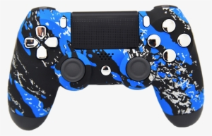 Blue Splatter Ps4 Modded Rapid Fire Controller, Works - Playstation 4