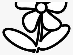 Black, Simple, Outline, Drawing, Flower, White, Flowers - Flower