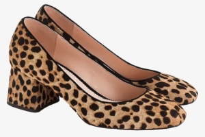 leopard block heel pumps