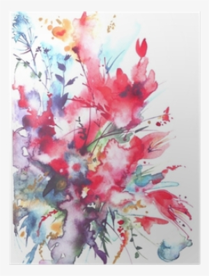 Watercolor Bouquet Of Flowers, Beautiful Abstract Splash - Flower Splash Abstract Hd Png Image | Transparent Png Free Download On Seekpng