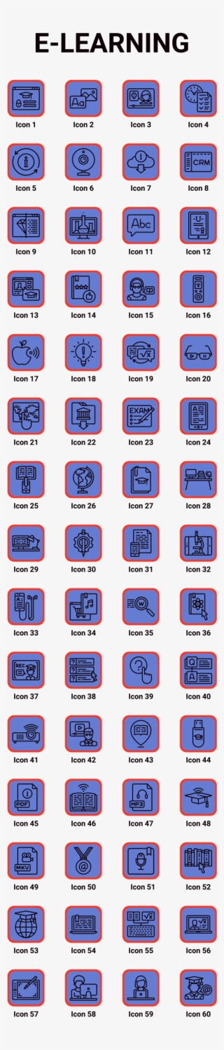 E-learning And Education Icons And Elements Animated - Colorfulness PNG ...