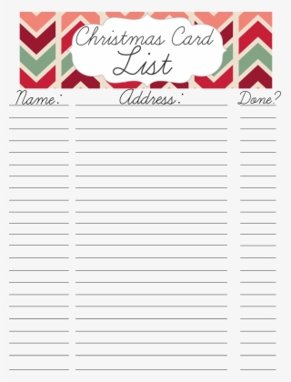 Printable Christmas Card Address List With Template - Christmas Card ...